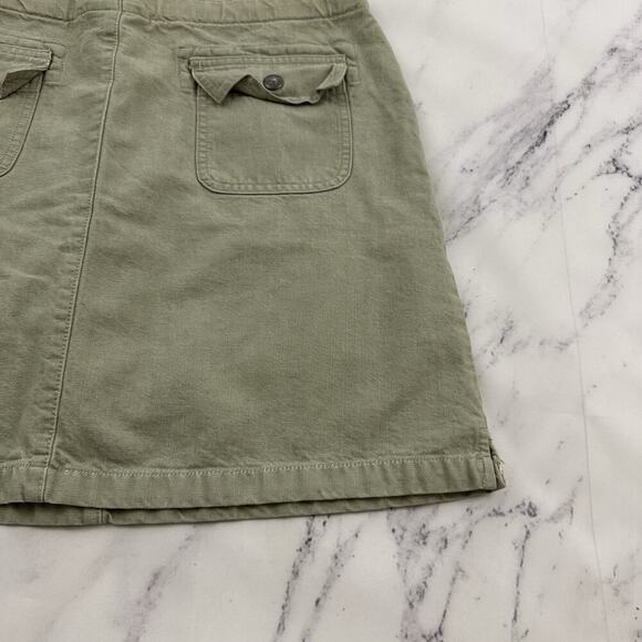 Lands End Womens Vintage Y2k Skort Size M Taupe Gray Cargo Cotton - Picture 10 of 12